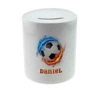 Personalised Any Name Football Savings Children Funny Money Box Printed Gift 109