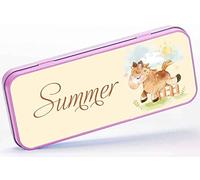 Personalised Any Name Generic Design Pencil Case Pink Tin Girls School Kids Stationary 327