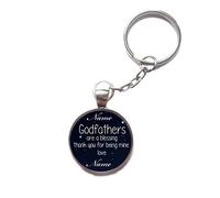 Personalised Any Name Godfathers are A Blessing Pendant On A Split Ring Keyring Ideal Baptism Christening Keepsake Gift N530