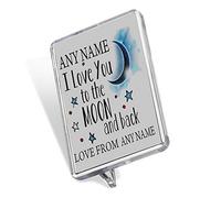 Personalised ANY NAME I love You To The Moon And Back Sentimental Keepsake Birthday Gift Memories Fridge Magnet.