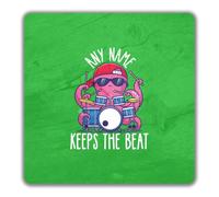 Personalised Any Name Keeps the Beat Drumming 2 Pack Coasters - 9 x 9cm