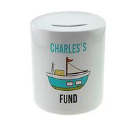 Personalised Any Name Ship Savings Children Funny Money Box Printed Gift 193