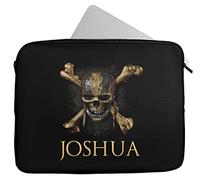 Personalised Any Name Skull Design Laptop Case Sleeve Tablet Bag Chromebook Gift 1180 (9-10 inch)