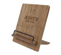 Personalised Any Name Wooden Recipe Book Stand, Kitchen Cookbook Holder with Metal Support, 24.1 x 20.1 x 32.5 cm, Gift for Her