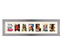Personalised Any Name Word Photo Frame Birthday Picture Gift Present (Brushed Silver Finish Frame Cream Mount Cream Inside, 7 Letters (Letters only no spaces))