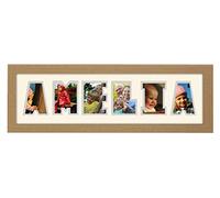 Personalised Any Name Word Photo Frame Birthday Picture Gift Present (Oak Cream Mount Grey Inside, 6 Letters (Letters only no spaces))