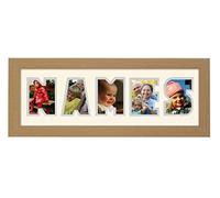 Personalised Any Name Word Photo Frame Birthday Picture Gift Present (Oak Finish Frame Cream Mount Grey Inside, 5 Letters (Letters only no spaces))