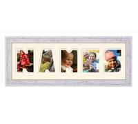 Personalised Any Name Word Photo Frame Birthday Picture Gift Present (Shabby Chic Finish Frame Cream Mount Cream Inside, 5 Letters (Letters only no spaces))