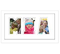 Personalised Any Name Word Photo Frame Birthday Picture Gift Present (White Finish Frame White Mount White Inside, 3 Letters (Letters only no spaces))