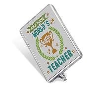 Personalised ANY NAME World’s Best Teacher, Thanks Giving, Appreciation, School Leaving, Retirement, Birthday Present, Fridge Magnet.