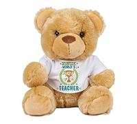 Personalised ANY NAME World’s Best Teacher, Thanks Giving, Appreciation, School Leaving, Retirement, Birthday Present, Teddy Bear Plush Soft Toys. (Brown Teddy)