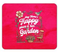 Personalised Any Name's Happy Place is Her Garden Mouse Mat Pad 24cm x 19cm