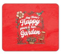 Personalised Any Name's Happy Place is Her Garden Mouse Mat Pad 24cm x 19cm