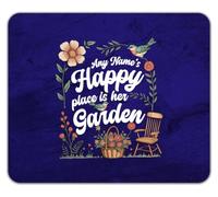 Personalised Any Name's Happy Place is Her Garden Mouse Mat Pad 24cm x 19cm