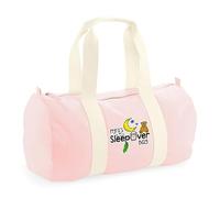 Personalised Any Name's Sleepover Bag Unisex Barrel Bag Holdall Zip Sports Bag Duffle Bag. (Classic Pink)