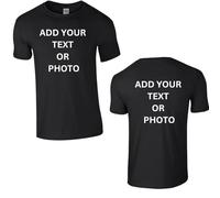 Personalised Any Text, Photo or Logo T-Shirt - Make Your Own Custom Tee - Business, Stag & Hen Party Tees (UK, Alpha, 3XL, Regular, Regular, Black (Front & Back Print))