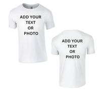 Personalised Any Text, Photo or Logo T-Shirt - Make Your Own Custom Tee - Business, Stag & Hen Party Tees (UK, Alpha, 3XL, Regular, Regular, White (Front & Back Print))