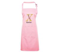 Personalised Apron for Men & Women - Chef Apron - Initial Gifts for Women - Custom Name, Polyester Aprons with Pocket & Adjustable Neck Strap - Aprons for Cooking, BBQ, Baking & Gardening - Pink