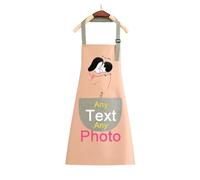 Personalised Apron for Women and Men with Photo Text, Waterproof Aprons with Pockets for Cooking, Baking, Gift Idea for Christmas Valentines