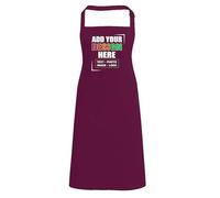 Personalised Aprons - Add Any Text, Image, or Logo - Ideal for Cooking in Kitchen, BBQs, and Art - Available for Men and Women in Multiple Colors with Large Pocket - Durable Polyester (Burgundy)
