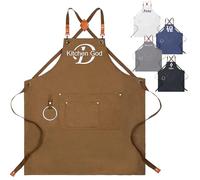 Personalised Aprons For Men Women Custom Aprons Embroidered With Name/Text Adjustable Strap Large Pockets Professional Work Canvas Cotton Apron Waterproof Oilproof Apron Multicolor (B)