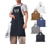 Personalised Aprons for Men Women,Custom Aprons with Name Logo Photo,Canvas Cross Back Adjustable for Men Women,Customise Apron Gift for Restaurant,Coffee House,Baker,Barbecuer (Black)