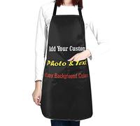 Personalised Aprons for Women Unisex with Pockets Customised Apron with Logo Picture Photo Text, Custom Kitchen Cooking Chef Painting Apron with Your Own Design, Gifts for Couples Mum Dad Adults