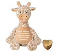 Personalised Ashes Keepsake Memory Giraffe | Custom Bereavement Soft Toy | Plush Giraffe with Secret Urn Tin for Token Ashes | Sympathy & Memorial Gift | 30cm when sat