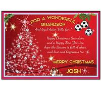 Personalised Aston Villa Inspired Christmas Cards - Baubles