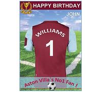 Personalised Aston Villa Jersey Birthday Card (19-20)