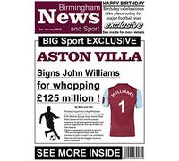 Personalised Aston Villa Newspaper Football Birthday Card (19-20)