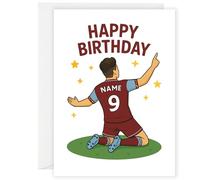 Personalised Atson Villa Football Birthday Card - Custom Name & Number - A5 Greeting Card with Envelope - Perfect for Villa Fans, Boys, Girls, Kids or Adults