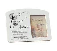 Personalised Auntie Memorial Remembrance Photo Frame With Dandelions