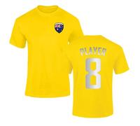 Personalised Australia Football T Shirt Mens Womens Kids Australian Flag Supporter Custom Name Number Football Fan Tee Match Day Tournament Gift Yellow S Style 1