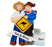Personalised Australia Ornament 2025 - Fast & Free 24h Customisation - Couple Christmas Ornaments for Tree - Custom Gift Wrapped Travel Souvenir Keepsake for Honeymooners, Travelers, Holidaymakers