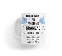 Personalised Awesome Grandad White Ceramic Mug Gift for 40th|50th|60th|70th|Birthday|Christmas|Father's Day|Gramps|Pops