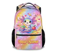 Personalised Axolotl Backpack with Name for Girls | Large 43cm Cute and Durable School Bookbag for Ages 3-8, Nursery to Primary School - Ideal for Back to School, Travel and Everyday Adventures