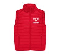 Personalised B&C Printed Reset Bodywarmer Text Logo Unisex Gym Gilet Gifts Sport