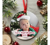 Personalised Babies Baby's First Christmas Photo Bauble - any photo or text completely customisable photo tree Christmas Decoration