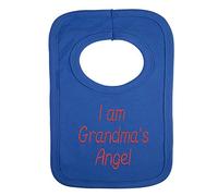 Personalised Baby BIB - Grandma's Little Angel - (NO Stickers)- Beautifully Embroided (Navy Blue)