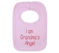 Personalised Baby BIB - Grandma's Little Angel - (NO Stickers)- Beautifully Embroided (Pink)