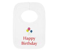 Personalised Baby BIB - Happy Birthday 3 Balloons - (NO Stickers)- Beautifully Embroidered