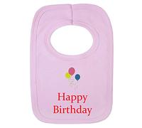 Personalised Baby BIB - Happy Birthday 3 Balloons - (NO Stickers)- Beautifully Embroidered