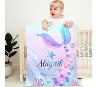 Personalised Baby Blanket with Name Custom 130x150cm Children Girl Boy Kid Throw Blanket Soft Cozy Flannel Name Blanket Animal Elephant Panda Gifts for Newborn Toddlers Adults Birthday Christmas,J