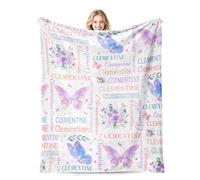Personalised Baby Blanket with Name, Custom butterfly Baby Blankets and Throws for Teen Girls Boys, Customised Toddler Blanket Gifts for Christmas Birthday Baby Shower