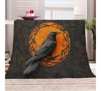 personalised baby blankets 130x150 cm Crow Totem big blanket Lightweight Durable Polyester Throw for Bed Sofa Couch Camping Travel, Soft Warm Cozy Fleece EM2130-443