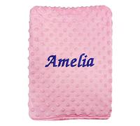 Personalised Baby Blankets | Customised with Any Text | Soft Polyester Blanket for Newborn Boys & Girls | Ideal Baby Gift | Perfect for Comfort, Swaddling & Nursery Decor Bubble Pink