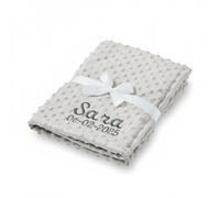 Personalised Baby Blankets | Customised with Any Text | Soft Polyester Blanket for Newborn Boys & Girls | Ideal Baby Gift | Perfect for Comfort, Swaddling & Nursery Decor Bubble Grey