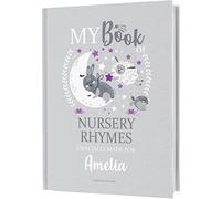 Personalised Baby Book of Traditional Nursery Rhymes, Keepsake Present, A4 Size, for Ages 0-4 Years, Boys and Girls. Add Your Own Message Inside The Book.