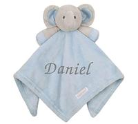 Personalised Baby Boy Comforter Blanket Newborn Christening Shower Gift Elephant (Blue)